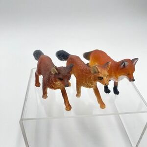 Vintage Safari Ltd Fox Figurines Set of 3 Realistic Wild Animal Toys for Kid‎